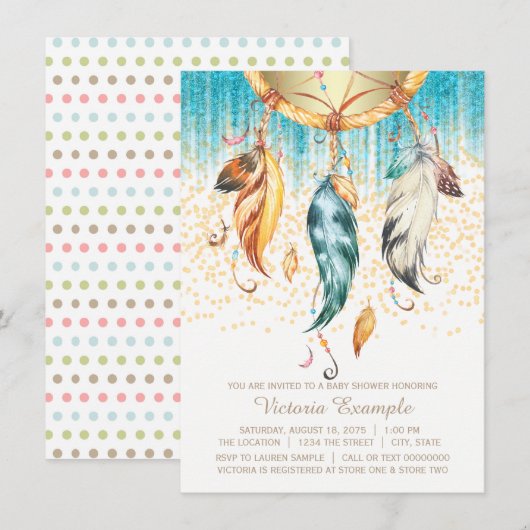 Boho Droomvanger Baby Shower Uitnodiging (Voorkant / Achterkant)