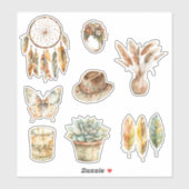 Boho Droomvanger Bloemen Vlinder Sticker (Vel)