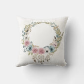 Boho Droomvanger Bloemenkrans Waterverf Kussen (Achterkant)