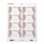 Boho Droomvanger Roze Grijs Ivoor Bloemen Veren Etiket (Full Sheet)