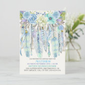 Boho Droomvanger Veren Turquoise Blauw Kaart (Staand voorkant)
