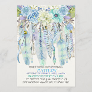 Boho Droomvanger Veren Turquoise Blauw Kaart