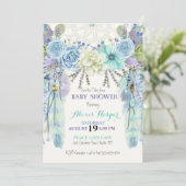 Boho Droomvanger Veren Turquoise Blauw Mint Kaart (Staand voorkant)