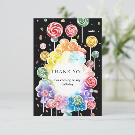 Boho Droomy Candyland Verjaardag Bedankkaart (Staand voorkant)