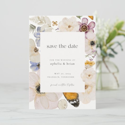 Boho drukte de Droge Vloer sparen de Datum Kaart (Staand voorkant)