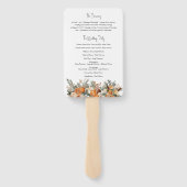 Boho Dry citrus groen huwelijksprogramma fan Handwaaier (Achterkant)