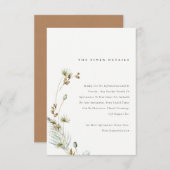 Boho Dry Palm Pampas Grass Floral Wedding Details Informatiekaartje (Voorkant / Achterkant)