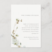 Boho Dry Palm Pampas Grass Floral Wedding Details Informatiekaartje (Voorkant)