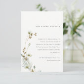 Boho Dry Palm Pampas Grass Floral Wedding Details Informatiekaartje (Staand voorkant)