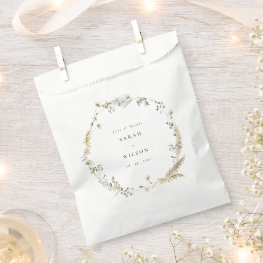 Boho Dry Palm Pampas Grass Floral Wreath Wedding Bedankzakje (Geknipt)