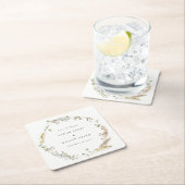 Boho Dry Palm Pampas Grass Floral Wreath Wedding N Kartonnen Onderzetters (Insitu)