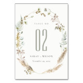 Boho Dry Palm Pampas Grass Wild Floral Wedding Kaart (Achterkant)