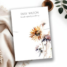 Boho Dry Wildflower Waterverf Ketting Display Visitekaartje