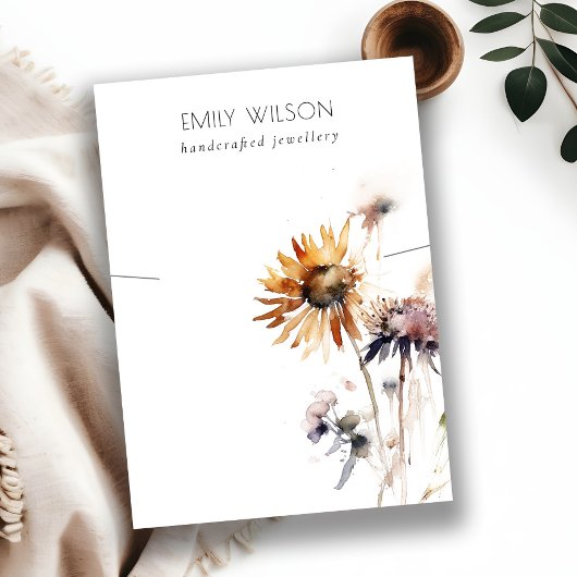 Boho Dry Wildflower Waterverf Ketting Display Visitekaartje