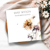 Boho Dry Wildflower Waterverf Oorbel Display Vierkante Visitekaartje