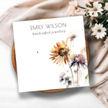 Boho Dry Wildflower Waterverf Oorbel Display