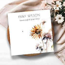 Boho Dry Wildflower Waterverf Oorbel Display Vierkante Visitekaartje