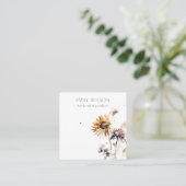 Boho Dry Wildflower Waterverf Oorbel Display Vierkante Visitekaartje (Staand voorkant)