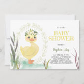 ​Boho Duckling Baby shower Invitation Sage Geel Kaart (Voorkant)