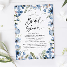 Boho Dusky Blue Florals Botanisch Vrijgezellenfees