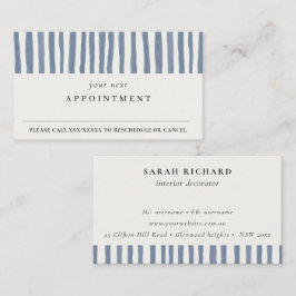 Boho Dusky Blue Watercolor Strips Appointment Visitekaartje