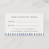 Boho Dusky Blue Watercolor Strips Refer A Friend Visitekaartje (Achterkant)