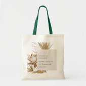 Boho Dusky Blush Protea Dried Palm Floral Wedding Tote Bag (Voorkant)