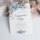 Boho Dusty Blauw Bloemen Verlovingsfeest Kaart