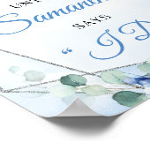 Boho Dusty blauw eucalyptus zilver Countdown teken Poster (Hoek)