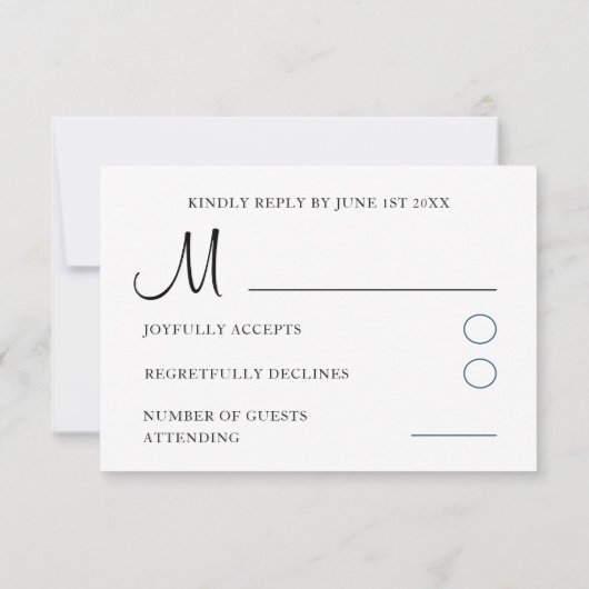 Boho Dusty Blauwe Waterverf Bloemenbruiloft RSVP Kaartje (Achterkant)