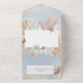 Boho Dusty Blue Beach Rustic No Dinner All In One Uitnodiging (Buitenkant)