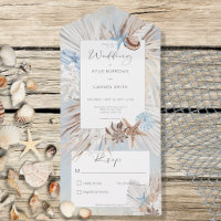 Boho Dusty Blue Beach Rustic No Dinner