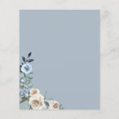 Boho Dusty Blue Beige Flowers Save the Date (Achterkant)