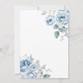 Boho Dusty Blue Bloemen Eerste Heilige Communie Kaart (Achterkant)