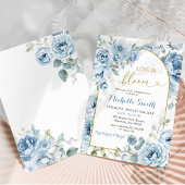 Boho Dusty Blue Bloemen Liefde in Bloom Vrijgezell Kaart