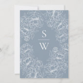 Boho Dusty Blue Botanical Floral Modern Wedding Kaart (Achterkant)