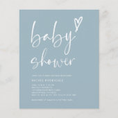 Boho Dusty Blue Boy Baby shower Uitnodiging Flyer (Voorkant)