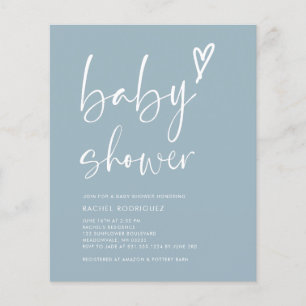 Boho Dusty Blue Boy Baby shower Uitnodiging Flyer