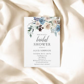 Boho Dusty Blue Bridal Shower Kaart