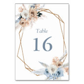 boho dusty blue bruiloft kaart (Achterkant)