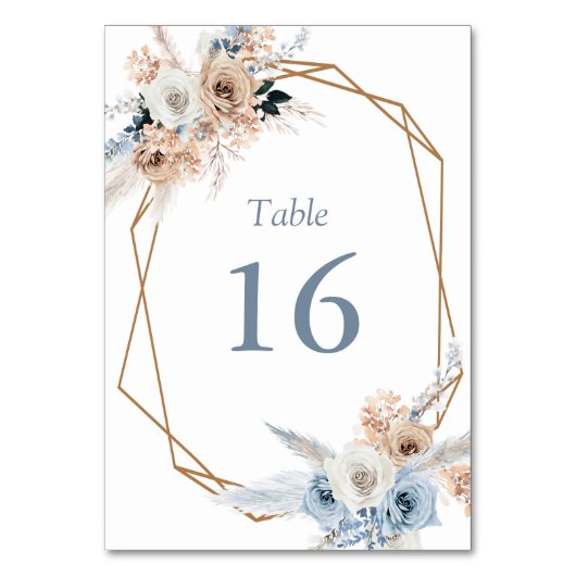 boho dusty blue bruiloft kaart (Achterkant)