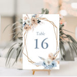 boho dusty blue bruiloft kaart<br><div class="desc">boho dusty blue floral bruiloft nummer.</div>