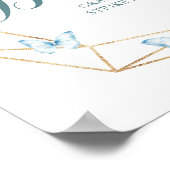 Boho Dusty Blue Butterfly Verjaardag Fotocabine Poster (Hoek)