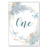 Boho Dusty Blue Butterfly Verjaardag Kaart (Achterkant)