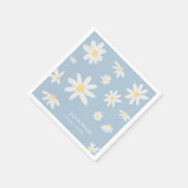 Boho Dusty Blue Daisy Flower Napkins Servet (Hoek)