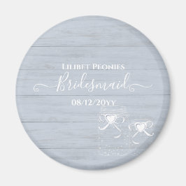 BOHO Dusty Blue Driftwood Mason Jars Wedding Magneet