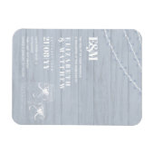 BOHO Dusty Blue Driftwood Mason Jars Wedding Magneet (Horizontaal)