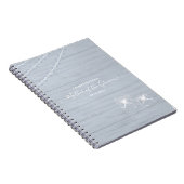 BOHO Dusty Blue Driftwood Mason Jars Wedding Notitieboek (Rechterzijde)