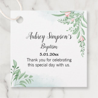 Boho Dusty Blue Eerste Communie Doop Bedankjes Labels