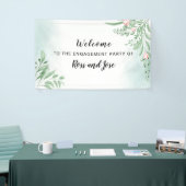 Boho Dusty Blue Engagement Party Welkom Spandoek (Beurs)